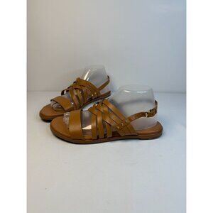 Cole Haan Francie Leather Flat Strappy Casual Sandals Women Size 8B Brown
